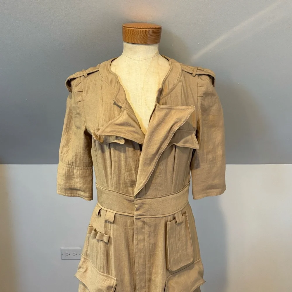 Yoana Baraschi Safari Utility Convertible Dress in Khaki - Picture 3 of 12